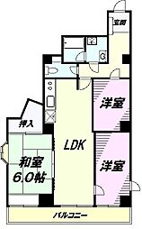 モンテアルト緑青館 3LDKの間取図画像