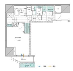 ガリシア大塚サウス 1階1Kの間取り