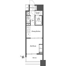 ブランシエスタ雑司が谷 13階1DKの間取り