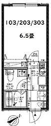 GRAN NOARK 3階1Kの間取り