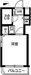 マリオン品川中延 3階1Kの間取り