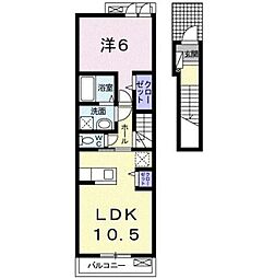 フルラージュ 1LDKの間取図画像