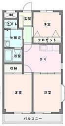 グリーンパレスケント 3DKの間取図画像