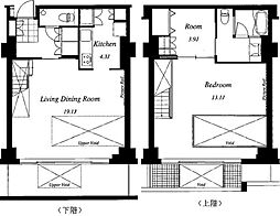 フレンシア外苑西 1階1SLDKの間取り