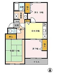 サンライズマンション 3DKの間取図画像
