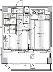 プレミアムキューブG北新宿 4階1LDKの間取り