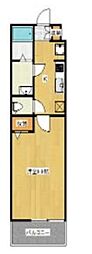 ペルセウス 1Kの間取図画像