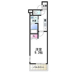 フジパレス鳳中町III番館 3階1Kの間取り