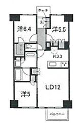 プラウド銀座東レジデンス 3LDKの間取図画像