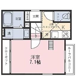 STACK南田中 2階1Kの間取り