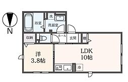 メゾン ルテチア 1LDKの間取図画像