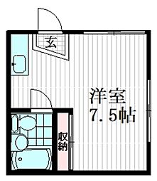マリオハイツ ワンルームの間取図画像