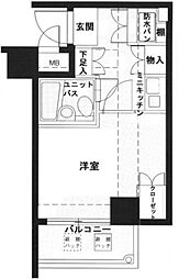 メインステージ大森海岸 1Kの間取図画像