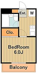 第三八弘ビル 3階1Kの間取り