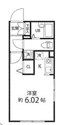 Branche笹塚 2階ワンルームの間取り