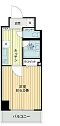 ロワール関内エナジス 3階1Kの間取り