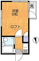 レオパレス阿佐ヶ谷 2階1Kの間取り