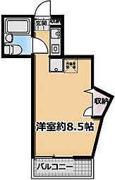 メゾン片岡 ワンルームの間取図画像