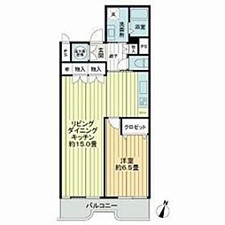 レスポワールみずほ台 2階1LDKの間取り