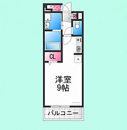 メゾンクレール ワンルームの間取図画像