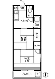 ベルコフレパート1 2Kの間取図画像
