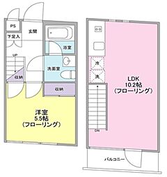 シルバラード広尾 2階1LDKの間取り