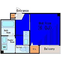 JR京浜東北・根岸線 大森駅 徒歩14分の賃貸マンション 1階1Kの間取り