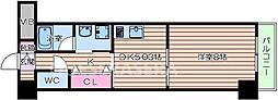 Br.天満橋 1DKの間取図画像