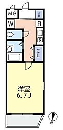 グランヴァン新宿柏木 1Kの間取図画像