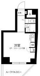 日興パレス駒場 6階ワンルームの間取り