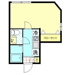 ベルエクラ品川 1Kの間取図画像