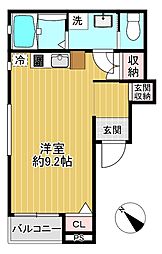 エクセルピア大森五番館 ワンルームの間取図画像