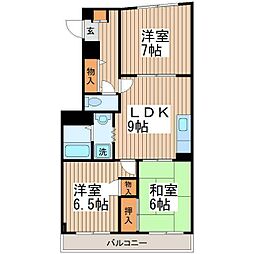 第三ハイツカトレア 3LDKの間取図画像