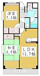 TK加藤ビル1フレージェ 2LDKの間取図画像