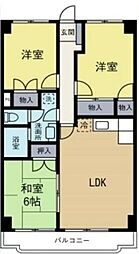 ランドフォレスト天王台1 3LDKの間取図画像