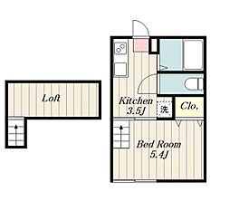 Garden Village　Ｂ 2階1SKの間取り