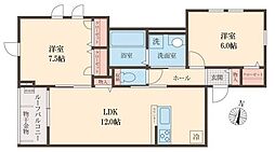 ＳＯＰＨＩＡ方南 2階2LDKの間取り