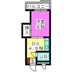 JOビル 1DKの間取図画像