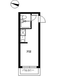 JR総武線 水道橋駅 徒歩9分の賃貸マンション 2階ワンルームの間取り