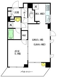 東京メトロ丸ノ内線 新中野駅 徒歩5分の賃貸マンション 1階1LDKの間取り