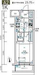 MAXIV生田 1Kの間取図画像