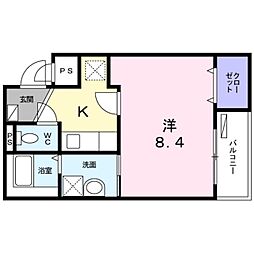 ラフィーネ葛野 1Kの間取図画像