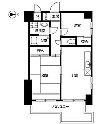 ウィングス竹ノ塚 7階2LDKの間取り