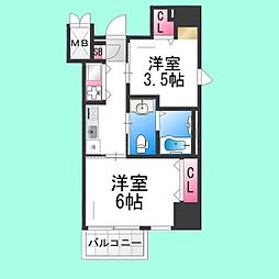 ディアコート宿屋町 2Kの間取図画像