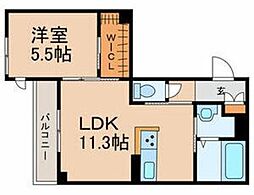 シャーメゾン幕張本郷 1LDKの間取図画像