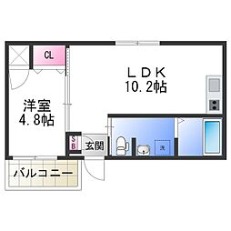 FmaisonLORE5番館 1LDKの間取図画像