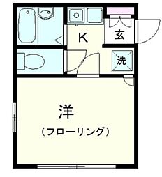 JR山手線 駒込駅 徒歩3分の賃貸マンション 4階1Kの間取り