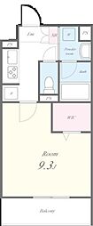 ローレル 3階1Kの間取り