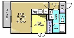 ミリア北習志野 1LDKの間取図画像