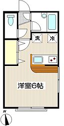 マノワール 1階ワンルームの間取り
